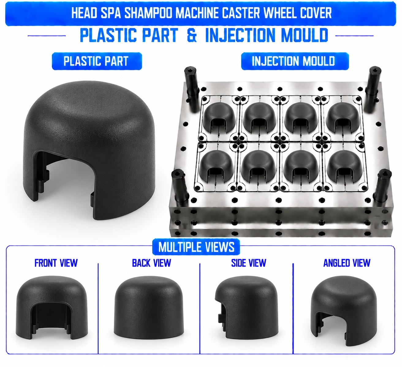 Head Spa Shampoo Machine Plastic Caster Wheel Cover Mould and Moulding Services